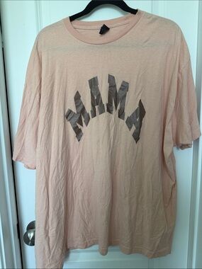 Tultex Peach Pink Crewneck Tee with Black Tag